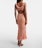 Anna Kosturova Rosette crochet cotton midi skirt