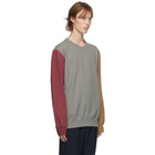 Comme des Garcons Homme Deux Grey and Red Colorblock Sweatshirt