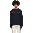 Marni Navy Light Cotton Print Long Sleeve T-Shirt