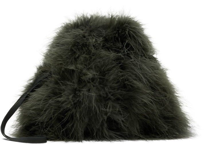 Photo: Yves Salomon Khaki Mini Feather Pouch