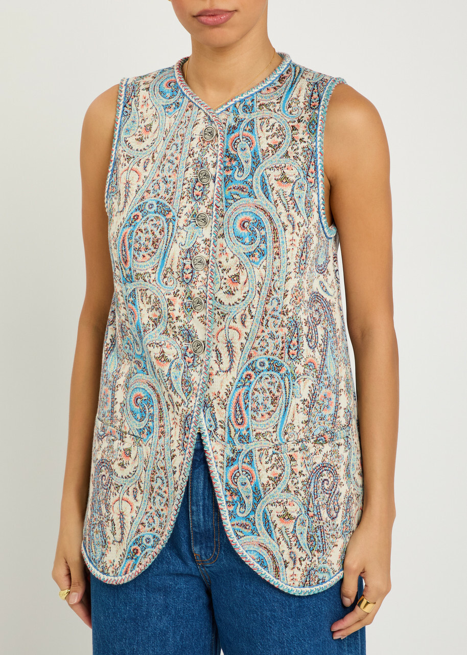Etro Patterned-jacquard Cotton-blend Gilet No Colour