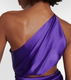 The Sei One-shoulder cutout silk midi dress