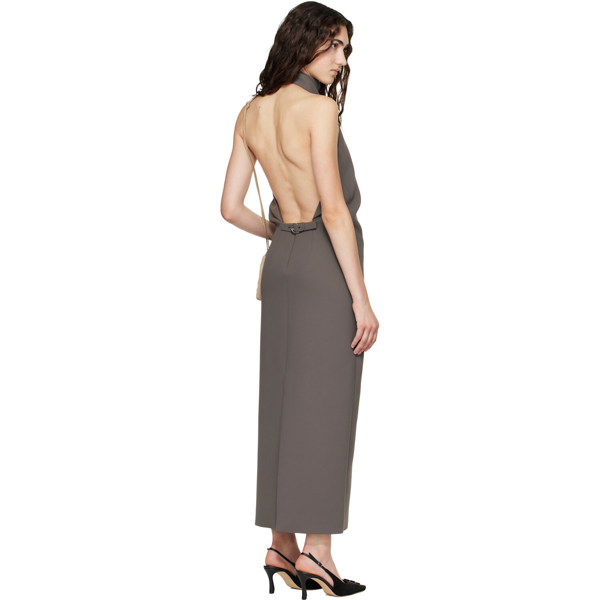 KHAITE Taupe Roxanne Maxi Dress