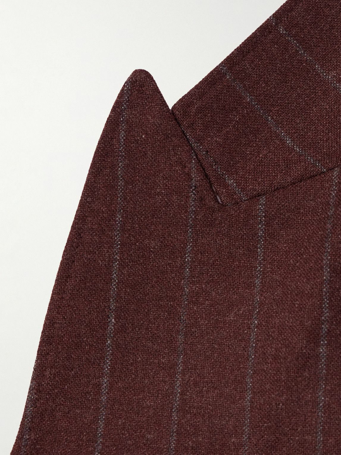 Brunello Cucinelli - Double-Breasted Pinstriped Wool, Mohair