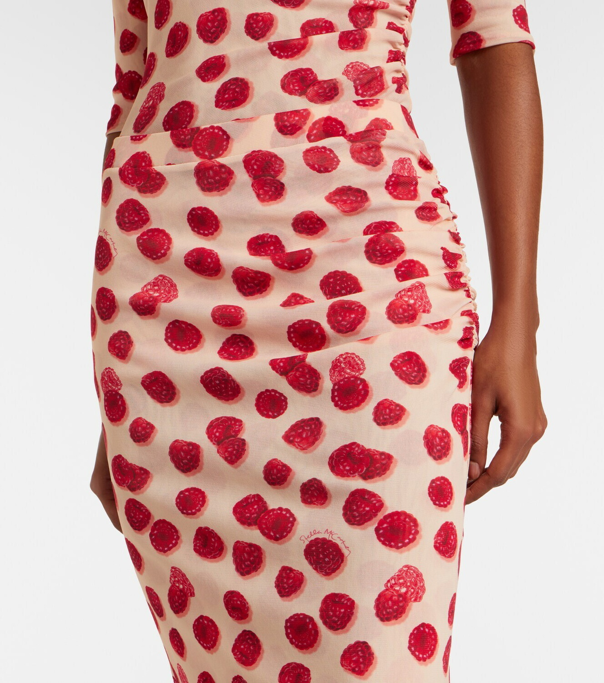 Stella McCartney Printed mesh midi skirt