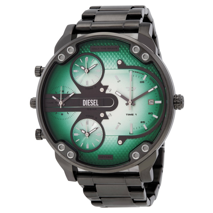 Photo: Diesel Mr. Daddy Slim Multi-Movement Quartz Green Dial Mens Watch DZ7488