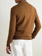 Zegna - Oasi Nubuck-Trimmed Cashmere Half-Zip Sweater - Brown