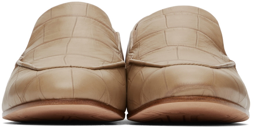 Lize Leather Loafers in Beige - Max Mara