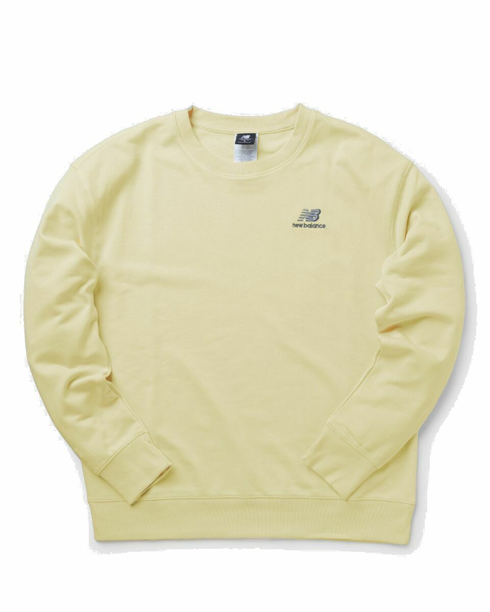 Photo: New Balance Essentials Uni Ssentials Crew Yellow - Mens - Longsleeves