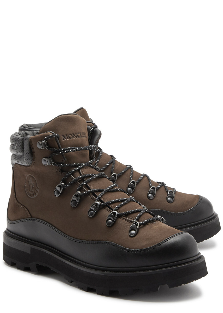 Moncler Peka Trek Panelled Nubuck Hiking Boots Brown Moncler