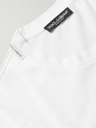 DOLCE & GABBANA - Logo-Appliquéd Cotton-Jersey T-Shirt - White