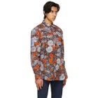 MCQ Blue and Orange Relaxed Long Shirt