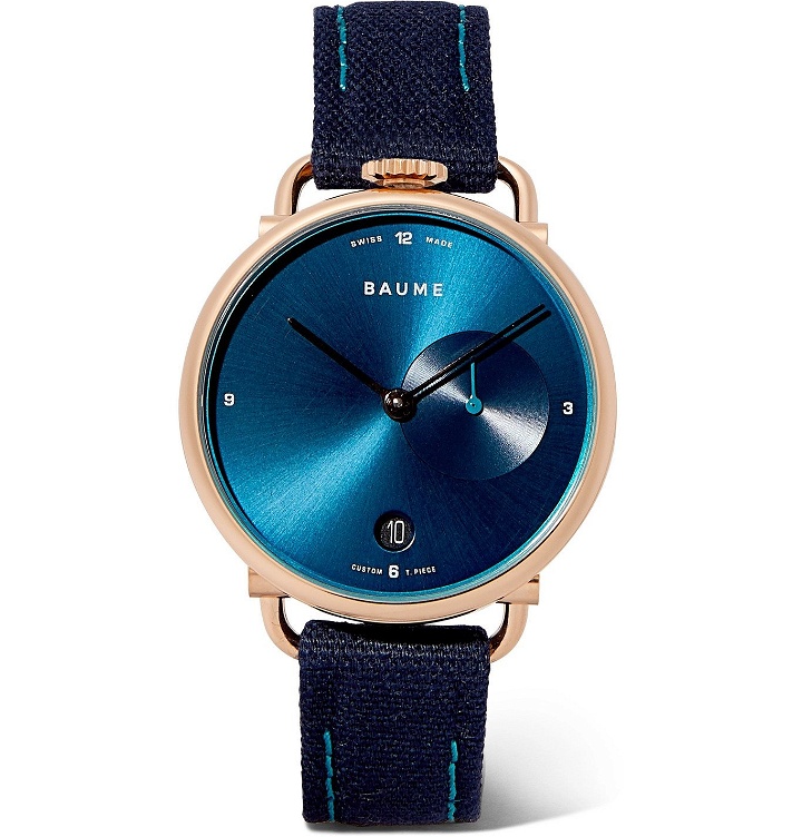Photo: Baume - 35mm PVD-Coated Stainless Steel and Cotton-Canvas Watch, Ref. No. 10603 - Blue