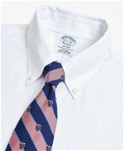 Brooks Brothers Men's Cool Regent Regular-Fit Dress Shirt, Non-Iron Stripe | Pink
