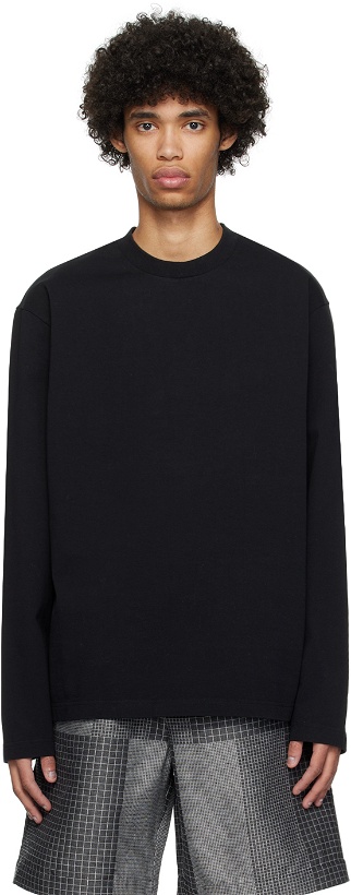 Photo: Róhe Black Oversized Long Sleeve T-Shirt