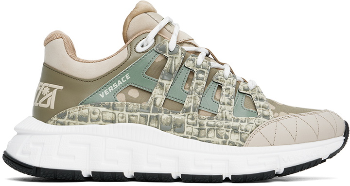 Photo: Versace Khaki Trigreca Sneakers