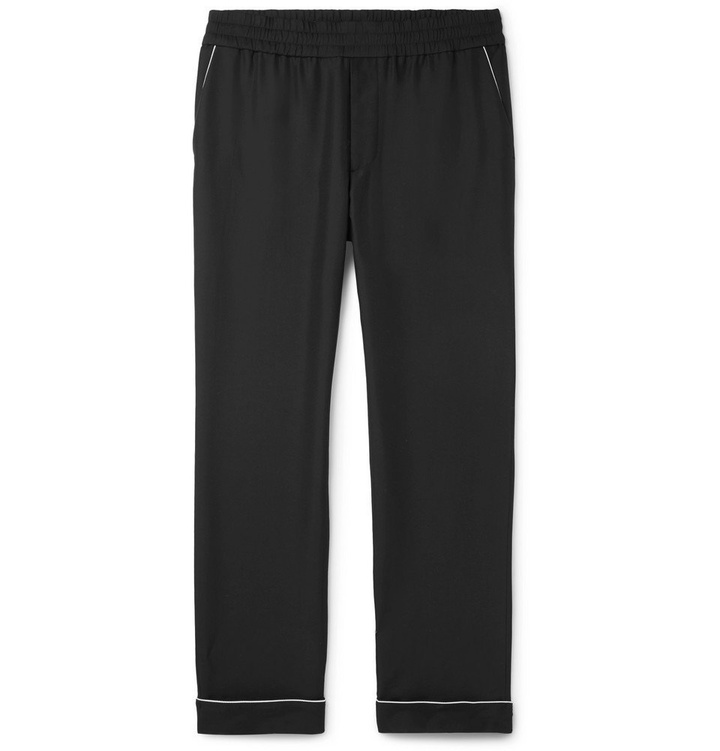 Photo: Valentino - Piped Silk Drawstring Trousers - Men - Black