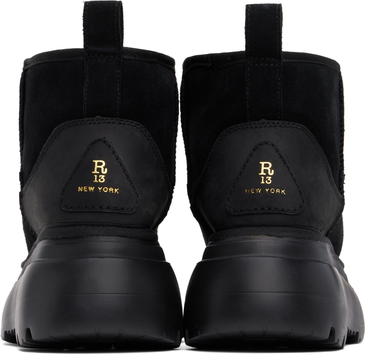 R13 Black Chunky Shearling Boots
