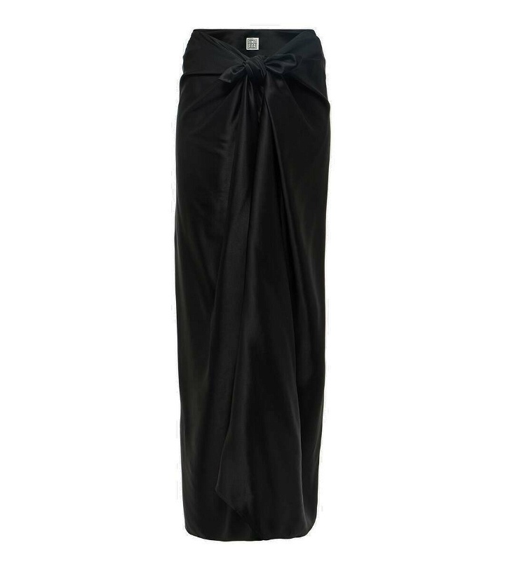 Photo: Toteme Knot-detail satin maxi skirt