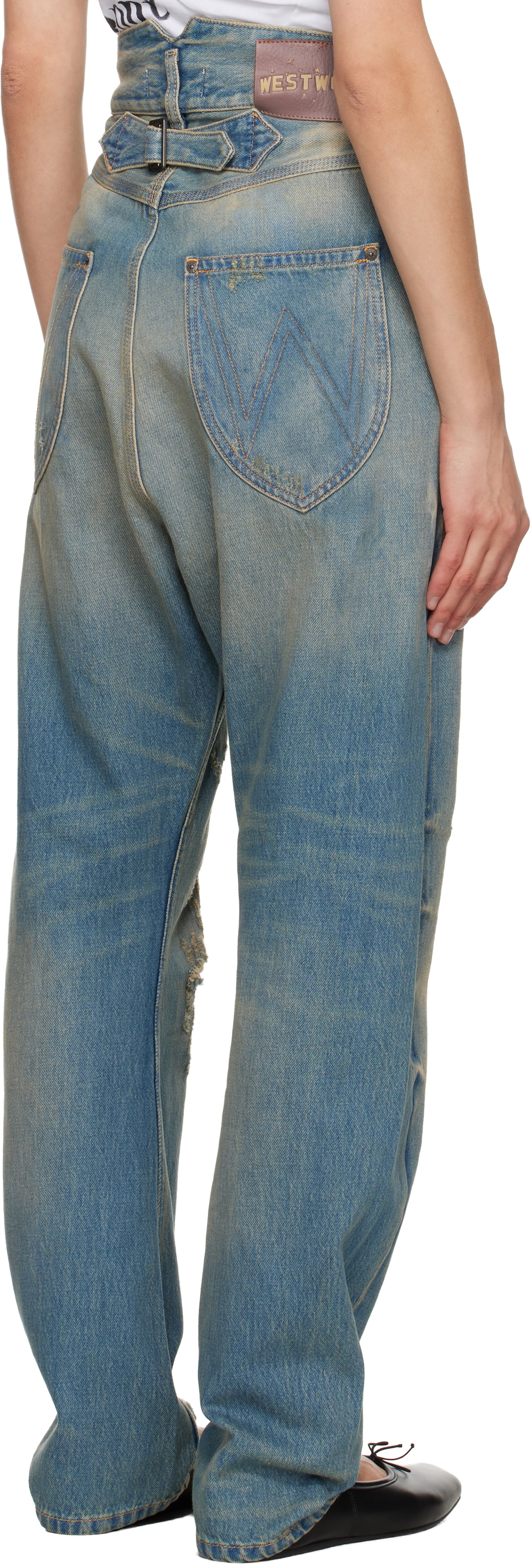 Vivienne Westwood Blue Buckle Back Jeans