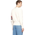 Thom Browne White Milano Stitch Four Bar Cardigan