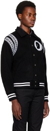 Youths in Balaclava Black Embroidered Bomber Jacket