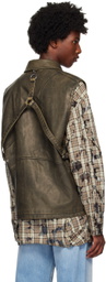Andersson Bell Taupe Etna Faux-Leather Vest