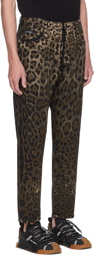 Dolce & Gabbana Black & Brown Leopard Jeans