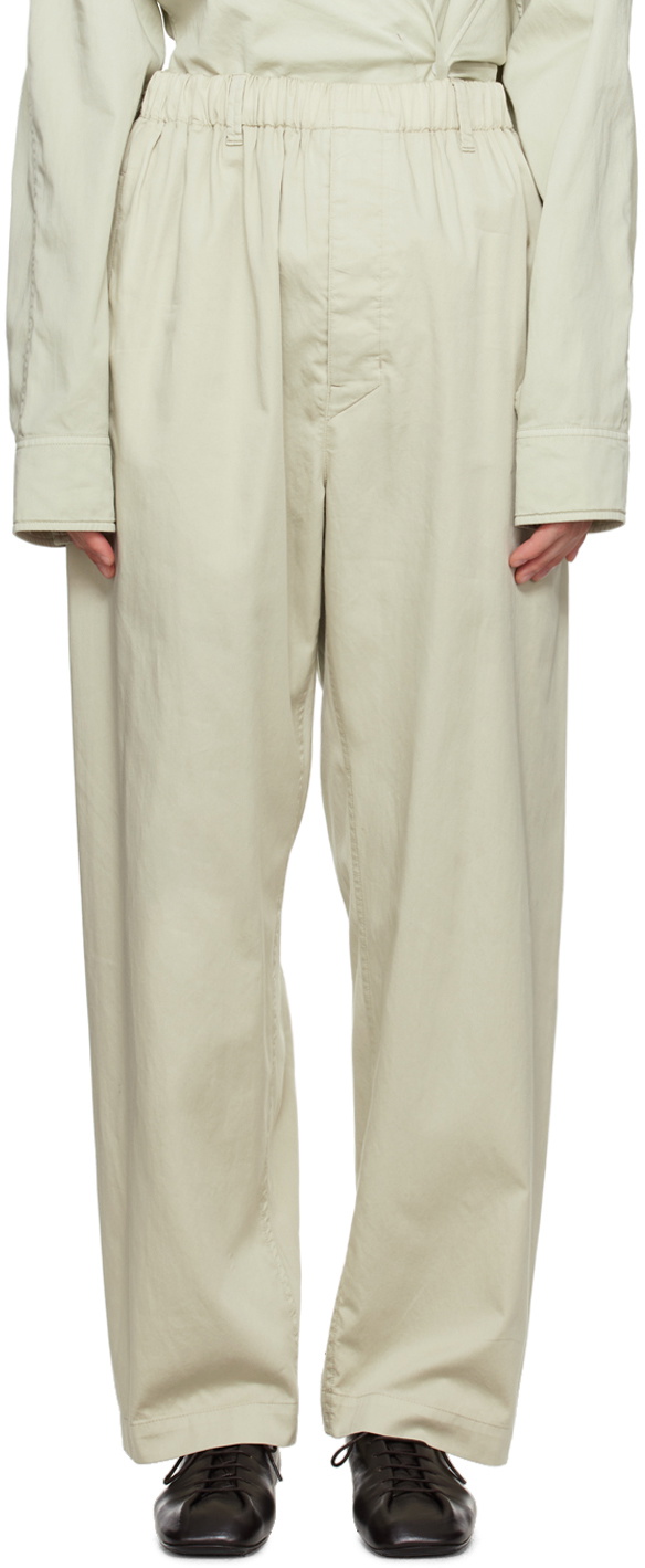 LEMAIRE belted tapered trousers - Green