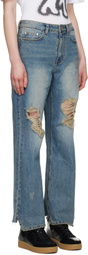 OPEN YY Blue Distressed Loose Straight Jeans