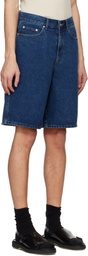 Dunst Blue Classic Baggy Denim Shorts
