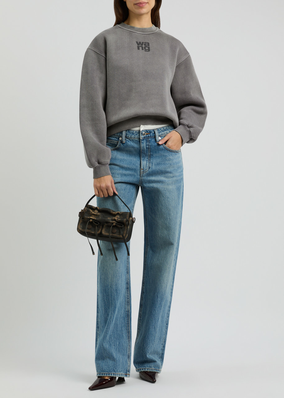 Alexanderwang.t Logo Cotton-blend Sweatshirt Grey