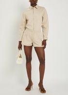 Jacquemus La Chemise Amelo De-nimes Cotton-blend Jacket Beige