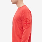 Stone Island Men's Long Sleeve Total Sleeve Logo T-Shirt in Red