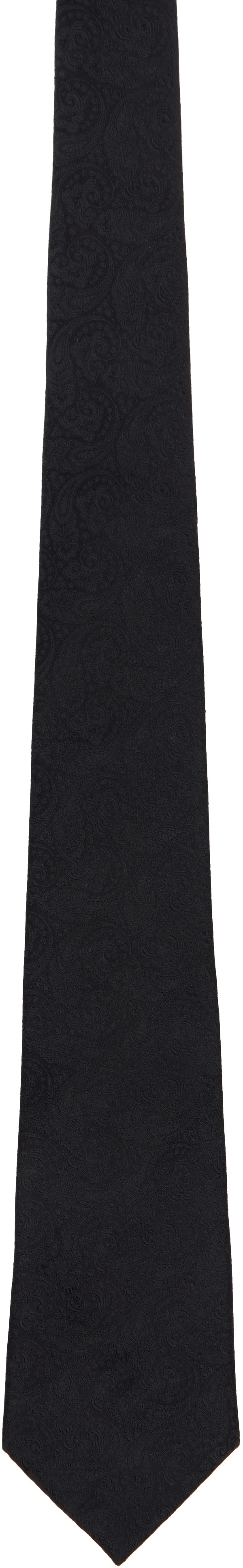 Comme des Garçons Homme Deux Black Paisley Silk Tie