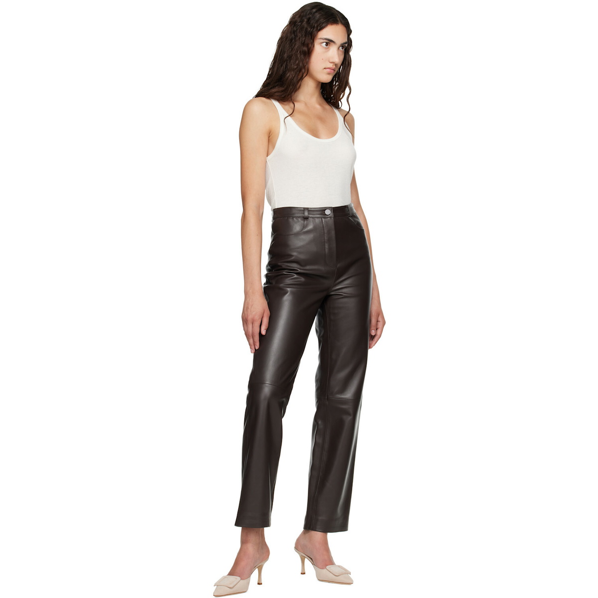 Loulou de Saison Brown COBE LDS Leather Trousers