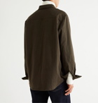 Nanushka - Dome Button-Down Collar Stretch-Cotton Twill Shirt - Brown