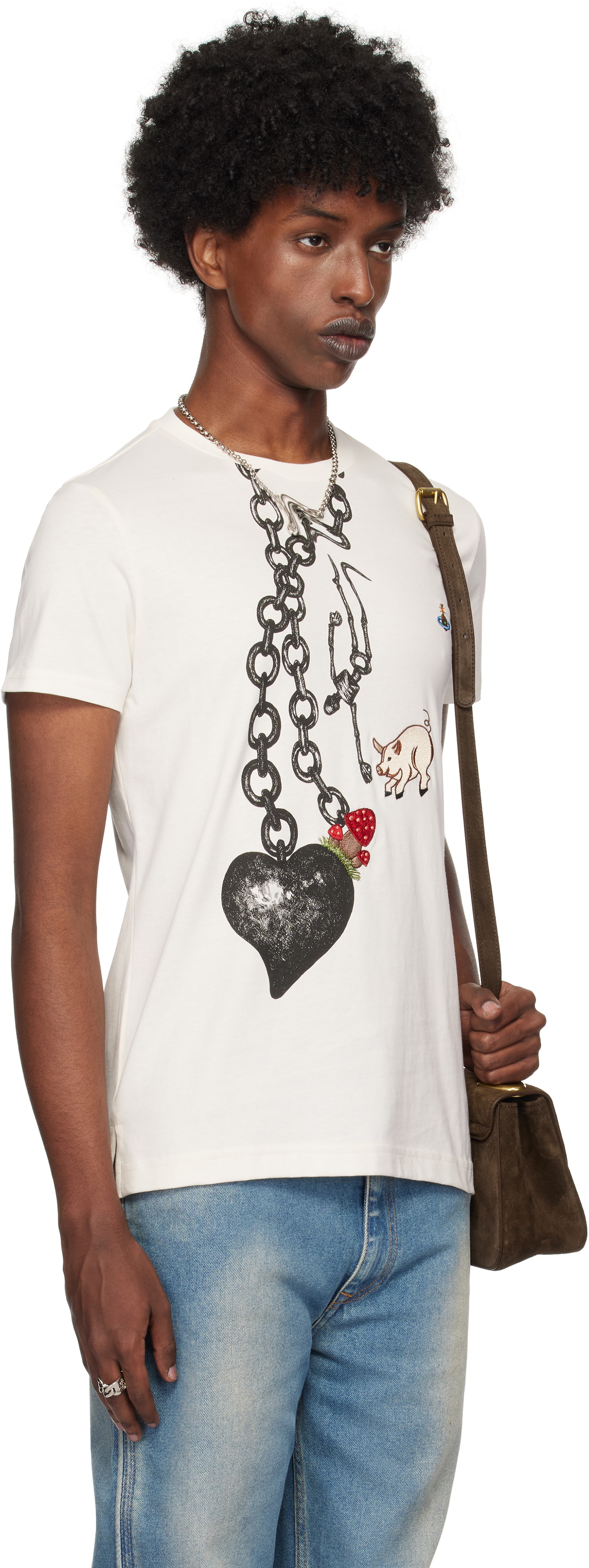 Vivienne Westwood White Heart Chain Peru T-shirt Vivienne Westwood
