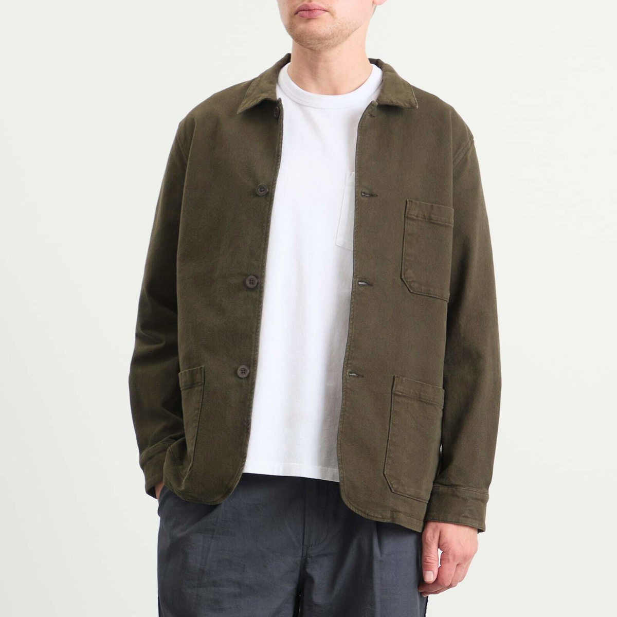 Portuguese Flannel Men's Labura Chore Jacket in Olive