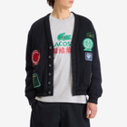 Lacoste Men's x CLOT Reversible Patch Cardigan in Navy Blue