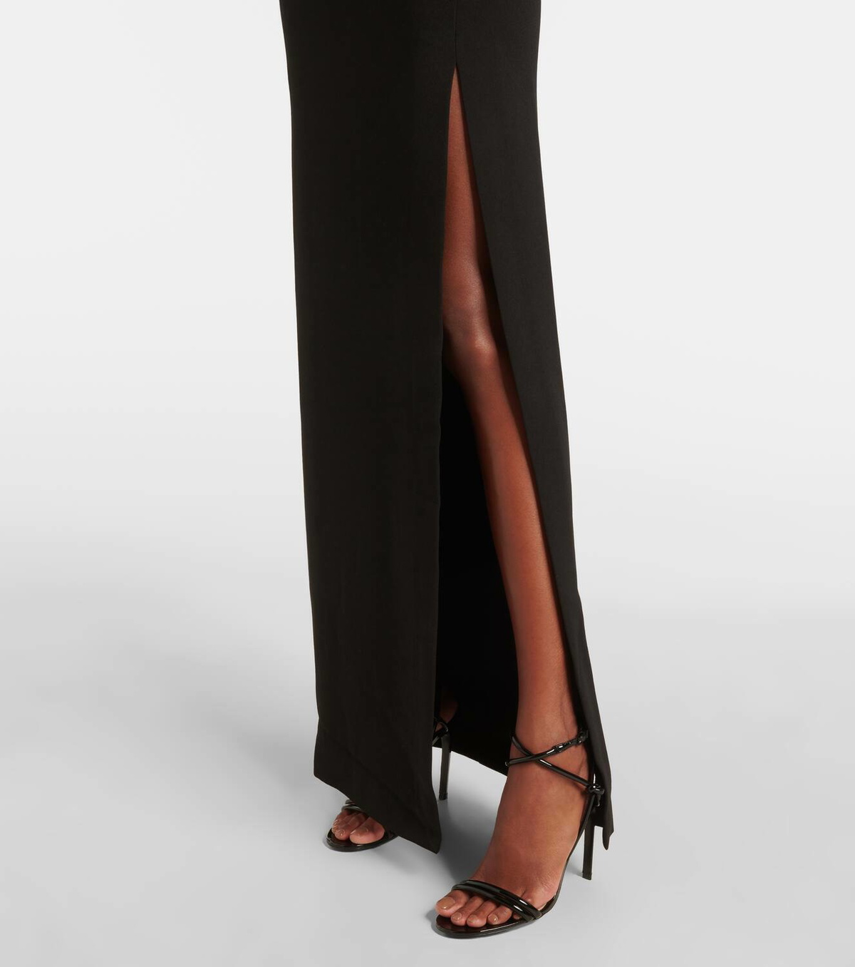 chinese dress ladies Alexis Black Velvet Animal Print Fur Boatneck Maxi Dress main image 0