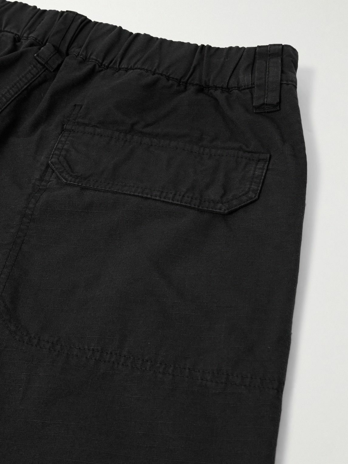Stone Island - Straight-Leg Logo-Appliquéd Cotton-Ripstop Cargo Trousers - Black