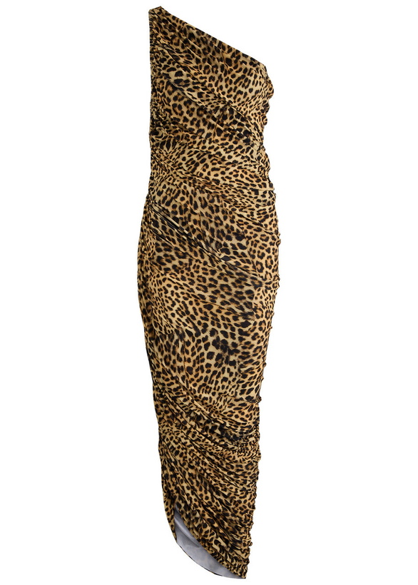 Photo: Norma Kamali Diana XL Leopard Stretch-jersey Maxi Dress Brown