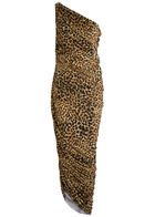 Norma Kamali Diana XL Leopard Stretch-jersey Maxi Dress Brown