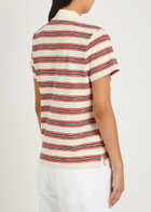 Moncler Striped Cotton Polo Shirt Natural Beige Other