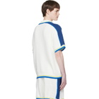 Casablanca Off-White & Blue Short Sleeve Crochet Shirt