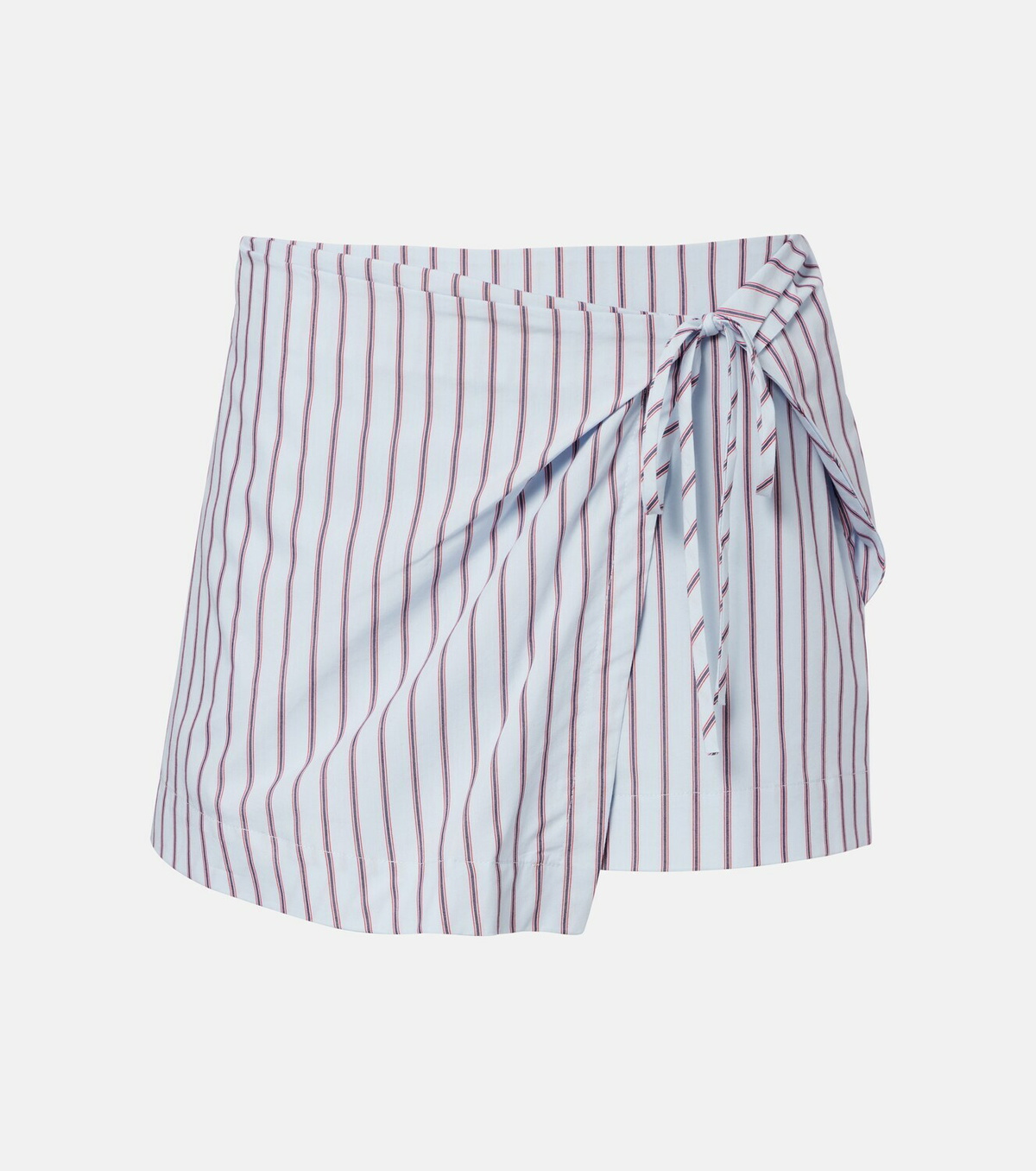 SIR Pinstripe cotton-blend wrap skirt