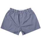 Sunspel Men's Boxer Shorts in Small Navy Gingham