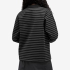 Snow Peak Women's Cotton Border Long Sleeve Polo Top in Blackgrey