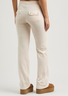 Juicy Couture Del Ray Logo Velour Sweatpants Cream